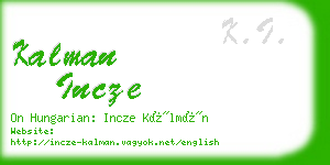 kalman incze business card